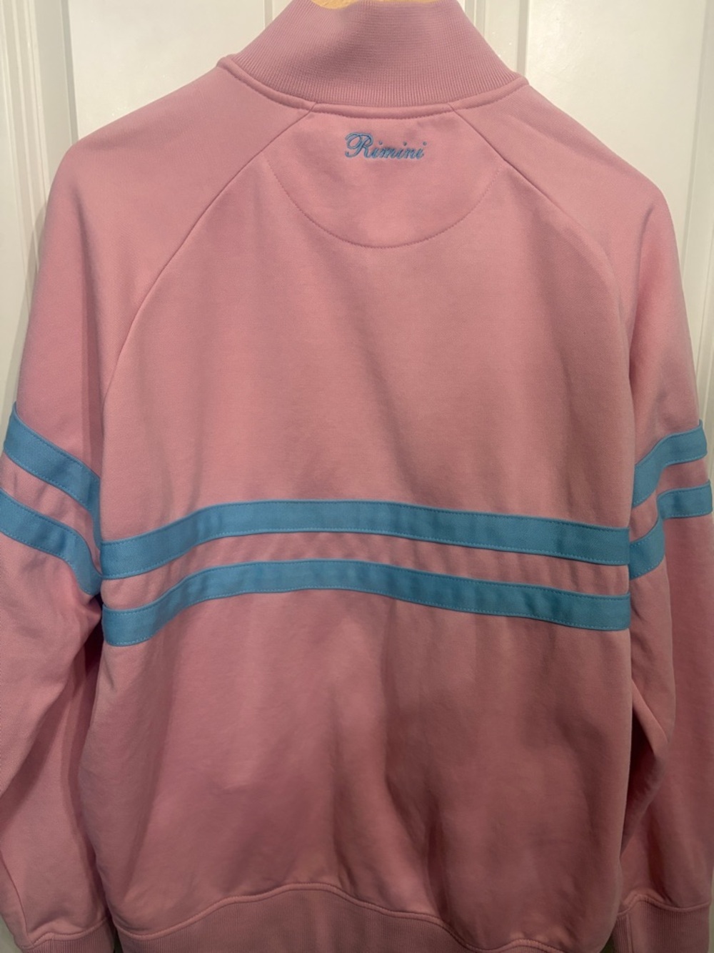 Great Condition Men’s L Ellesse Pink Track Jacket with Sky Blue Stripes. Tennis - Picture 8 of 12